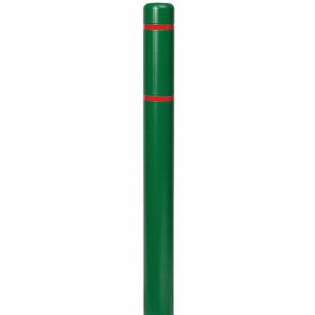 INNOPLAST BollardGard 4 11/16'' x 52'' Green Bollard Cover with Red Reflective Stripes BC452GRN-R 269BC452GRNR